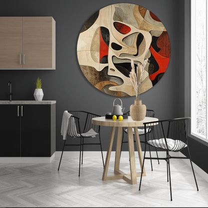 Dynamisch abstract kunstwerk met levendige kleuren forex muurcirkel