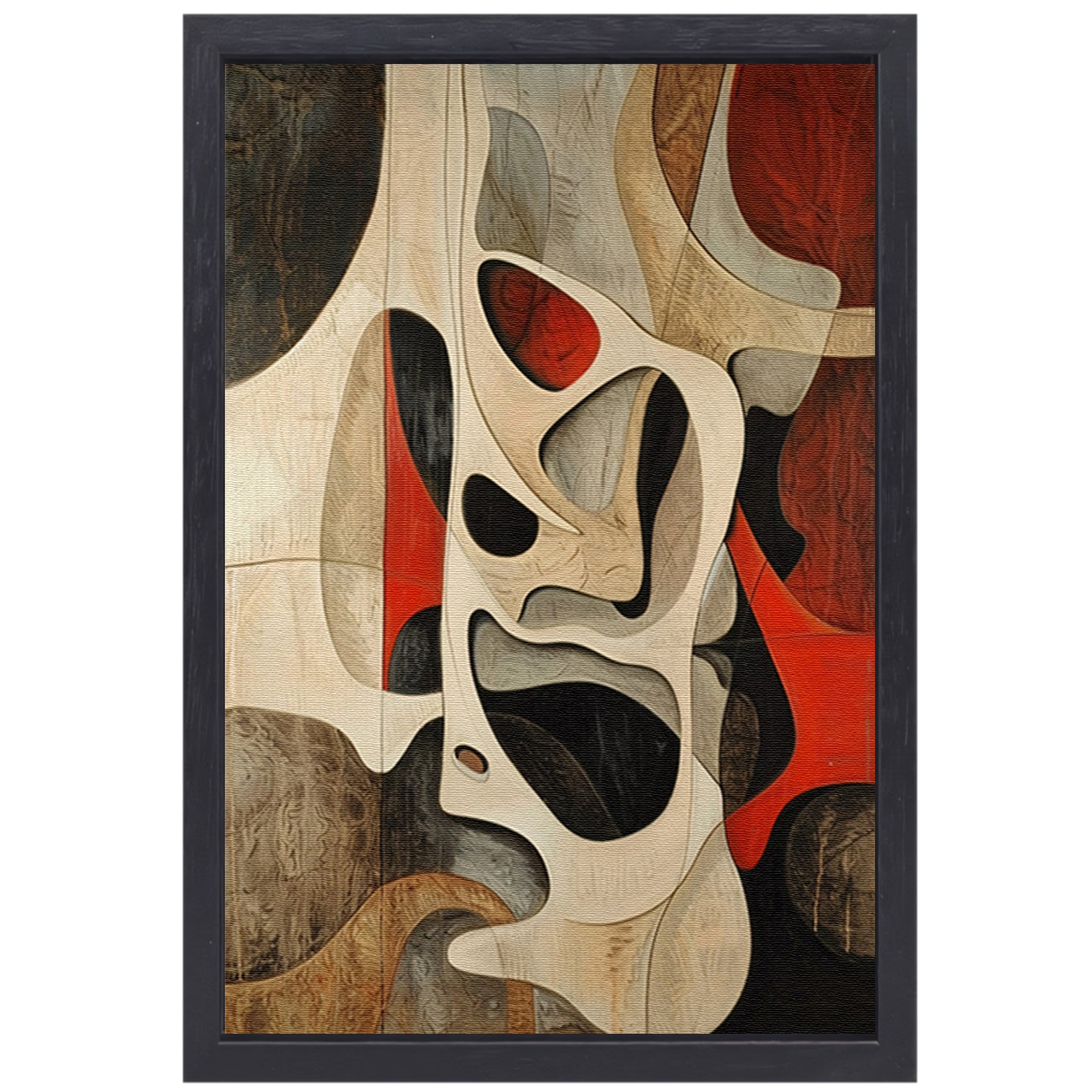 Dynamisch abstract kunstwerk met levendige kleuren canvas met baklijst