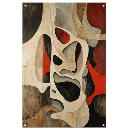 Dynamisch abstract kunstwerk met levendige kleuren tuinposter