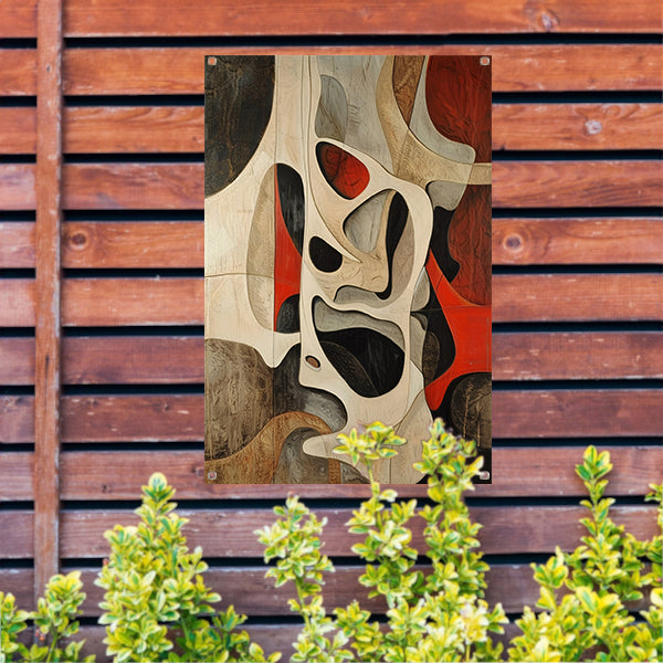 Dynamisch abstract kunstwerk met levendige kleuren tuinposter