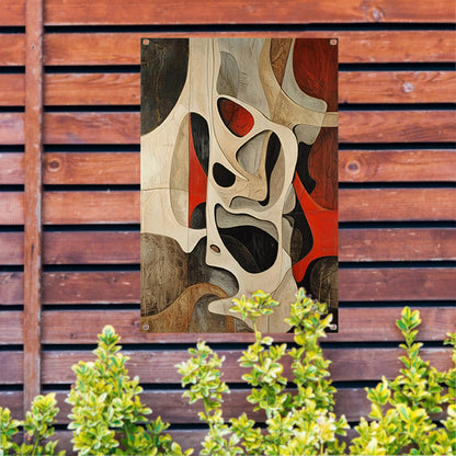 Dynamisch abstract kunstwerk met levendige kleuren tuinposter