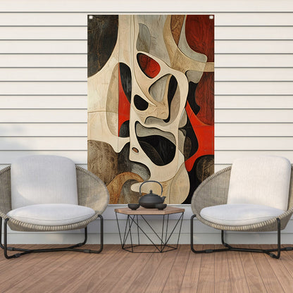 Dynamisch abstract kunstwerk met levendige kleuren tuinposter