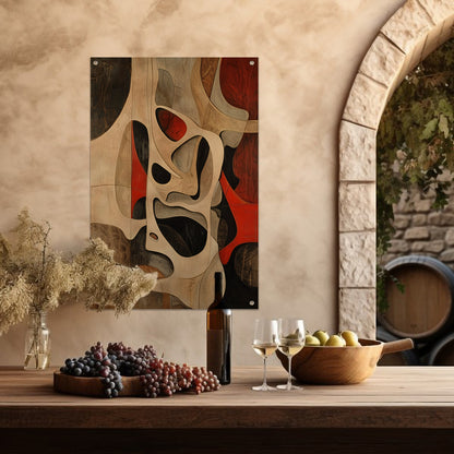 Dynamisch abstract kunstwerk met levendige kleuren tuinposter