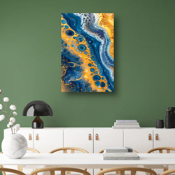 Kleurrijk abstract schilderij met patronen poster