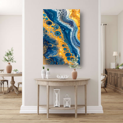 Kleurrijk abstract schilderij met patronen poster