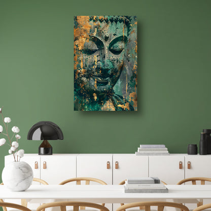 Mysterieuze Boeddha in rustieke kleuren poster
