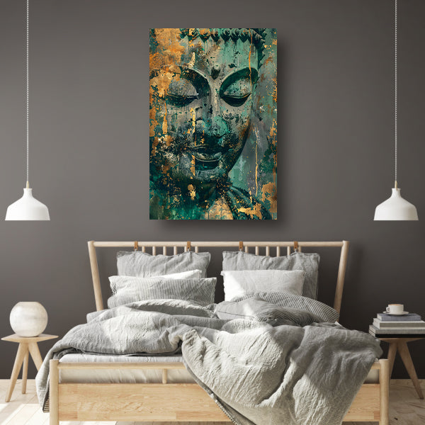 Mysterieuze Boeddha in rustieke kleuren poster