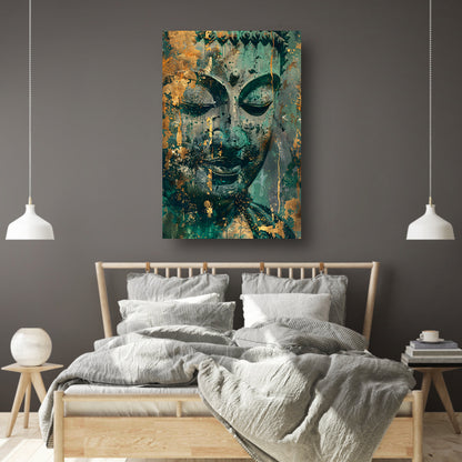 Mysterieuze Boeddha in rustieke kleuren poster