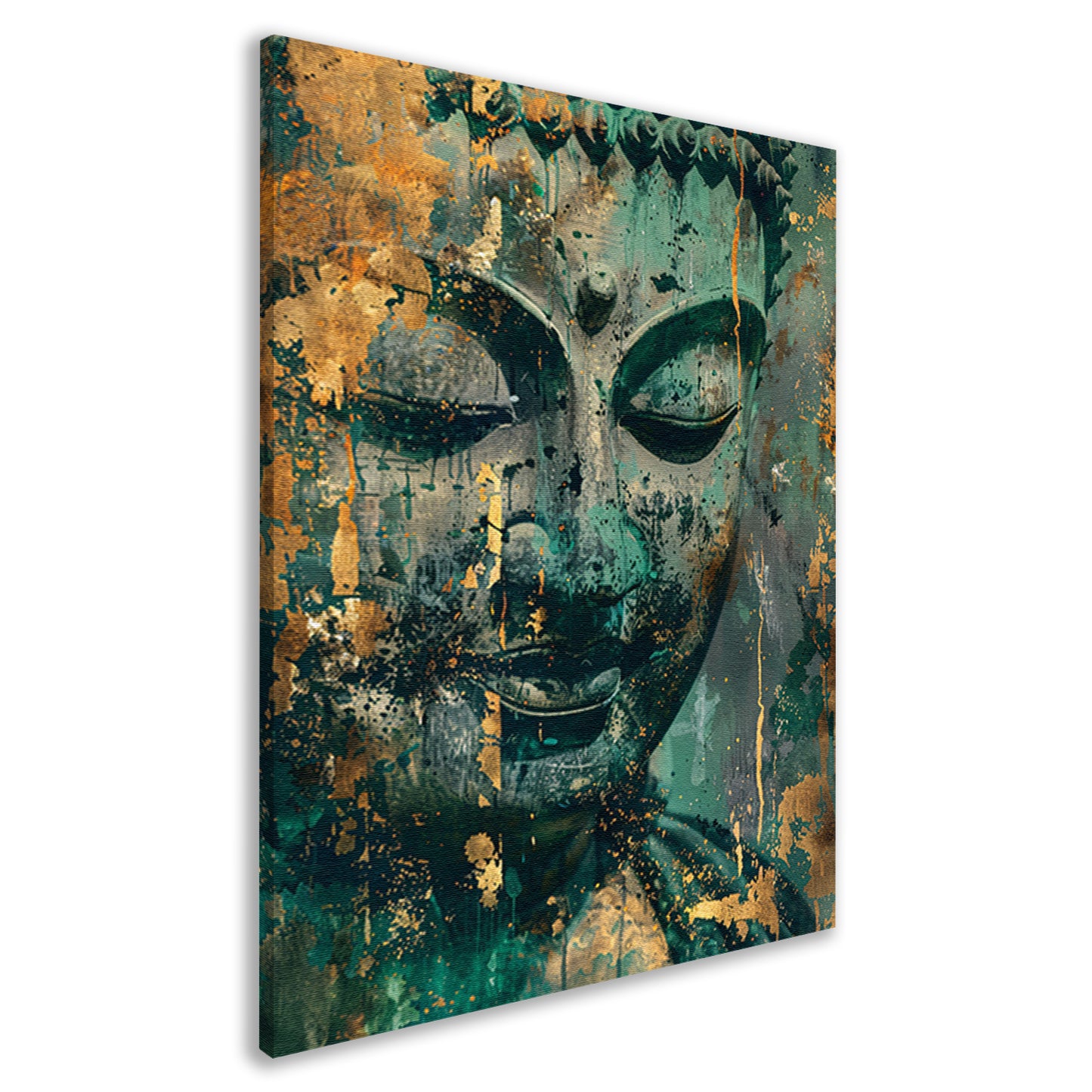 Mysterieuze Boeddha in rustieke kleuren canvas