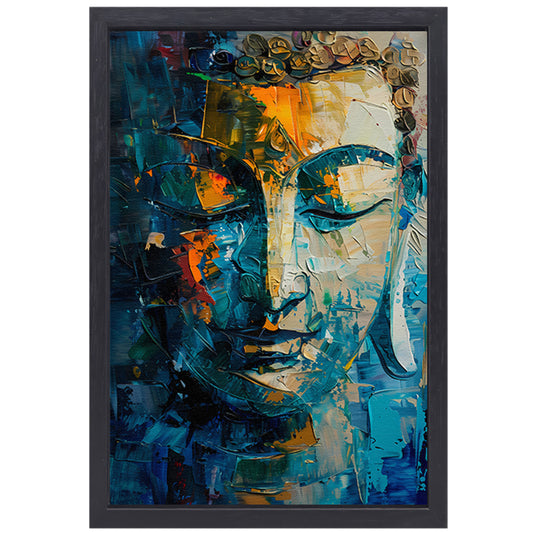 Kleurrijke Abstracte Compositie in Moderne Kunst canvas met baklijst