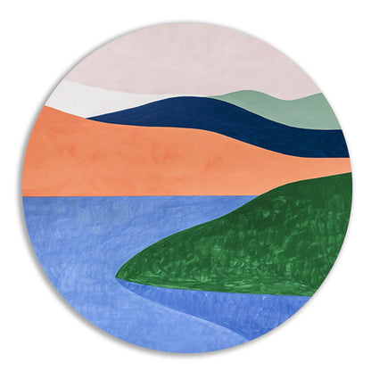 Minimalistisch landschap met serene kleuren forex muurcirkel