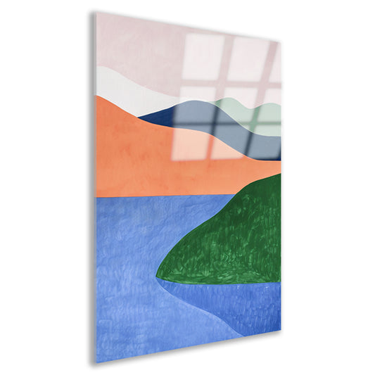 Minimalistisch landschap met serene kleuren acrylglas