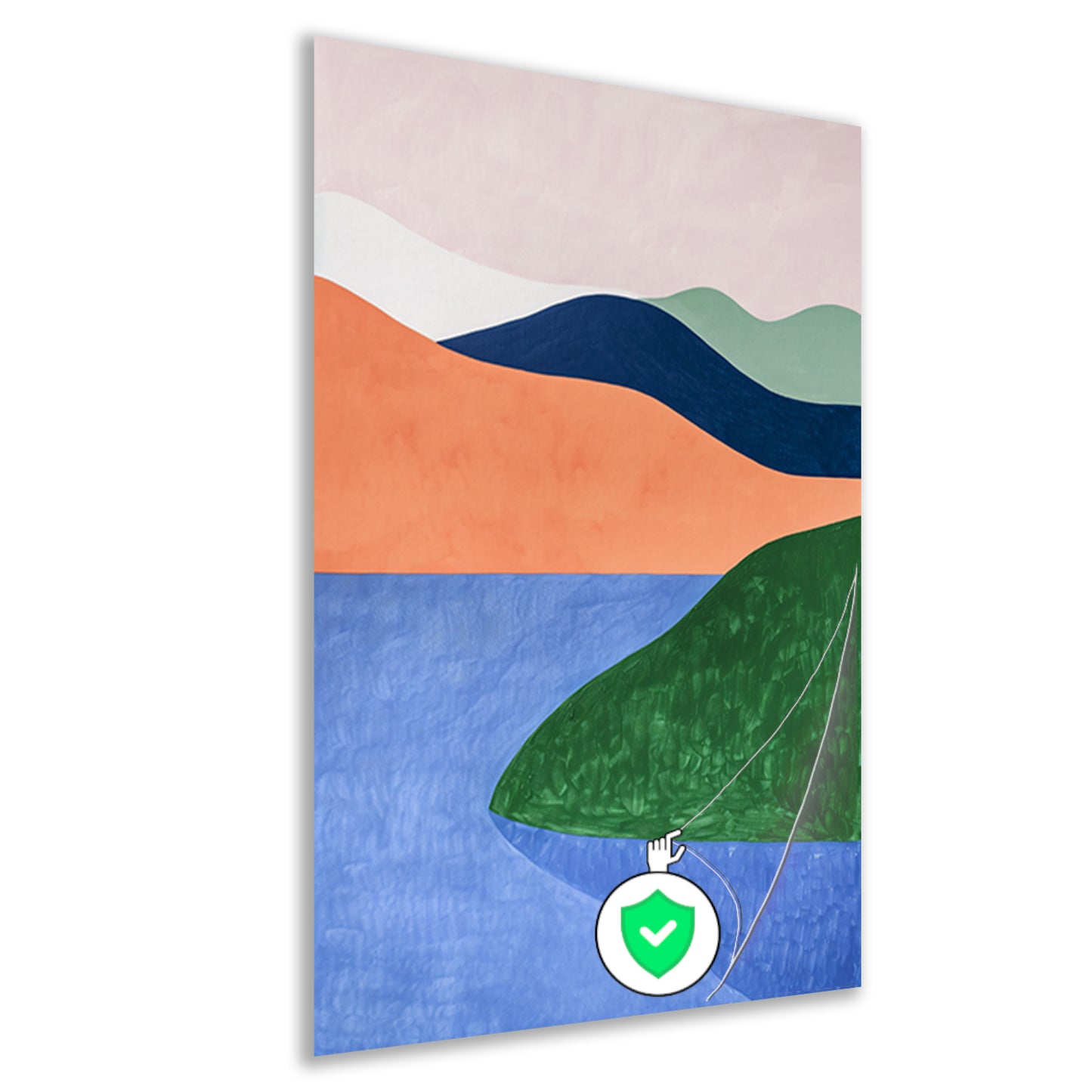 Minimalistisch landschap met serene kleuren poster