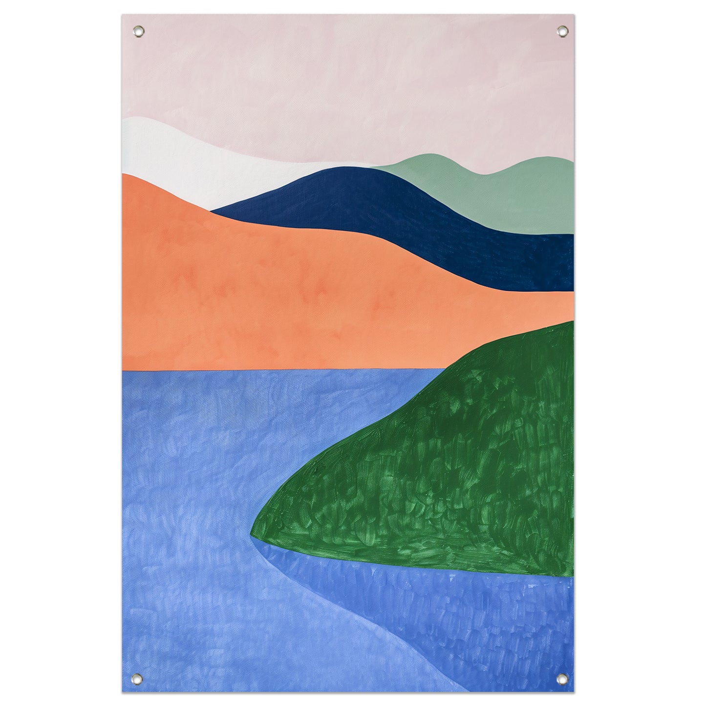 Minimalistisch landschap met serene kleuren tuinposter