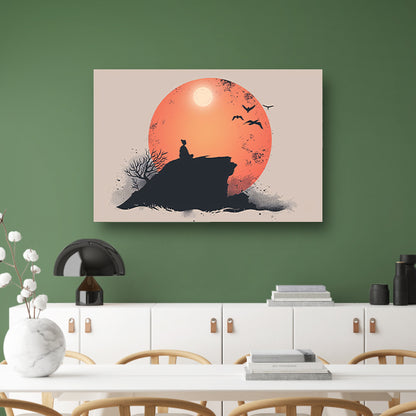 Nachtlandschap met sterrenhemel, Van Gogh canvas met baklijst