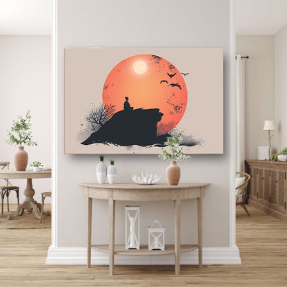 Nachtlandschap met sterrenhemel, Van Gogh canvas met baklijst