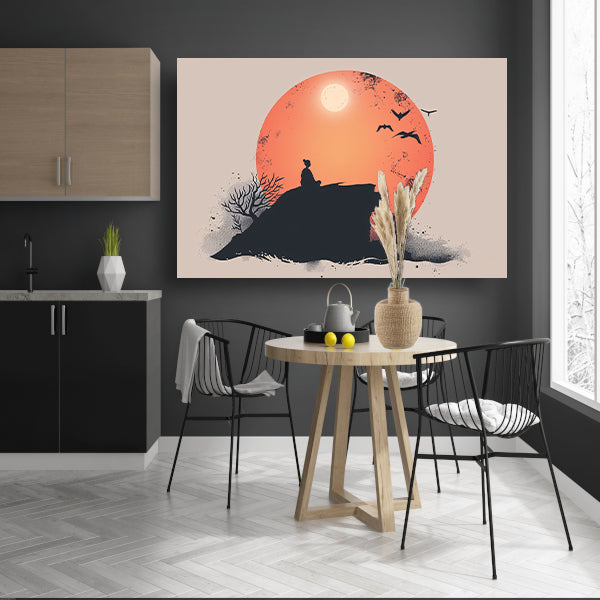 Nachtlandschap met sterrenhemel, Van Gogh canvas met baklijst