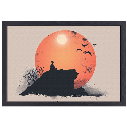 Nachtlandschap met sterrenhemel, Van Gogh canvas met baklijst