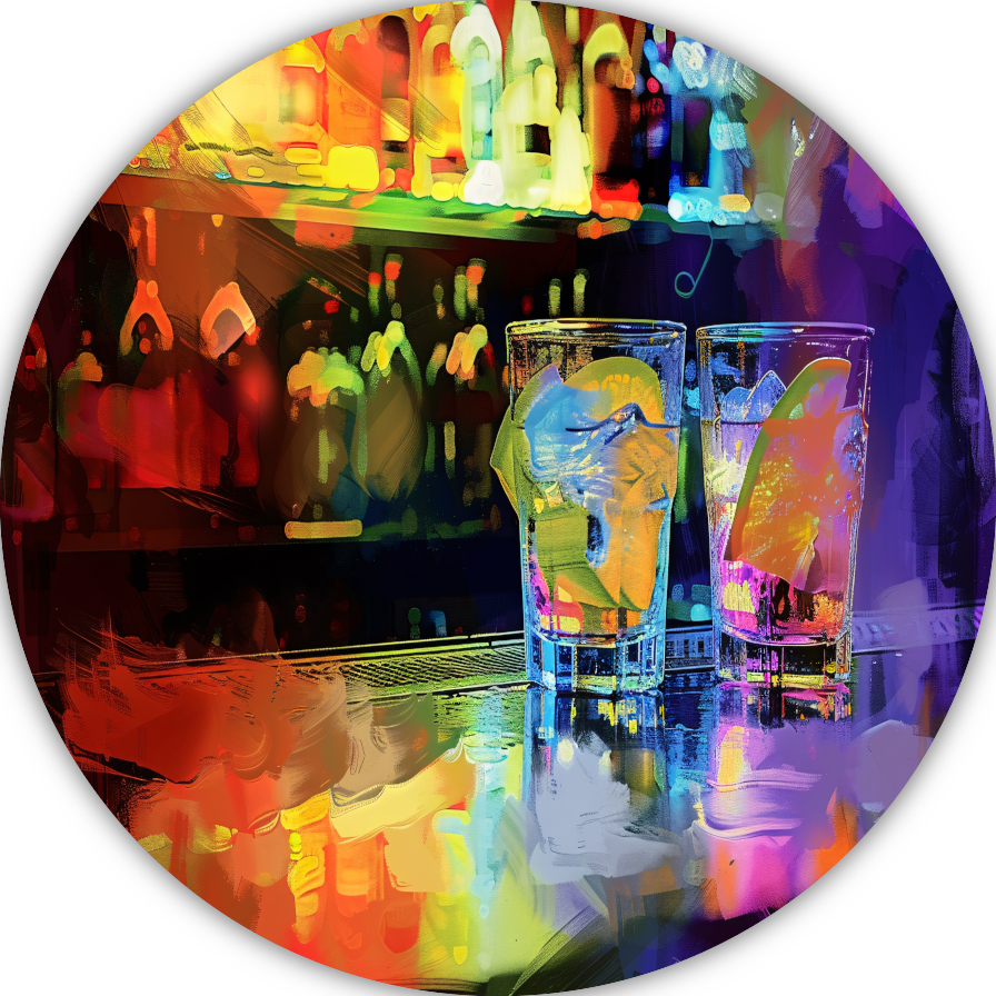 Twee Glazen op Bar forex muurcirkel
