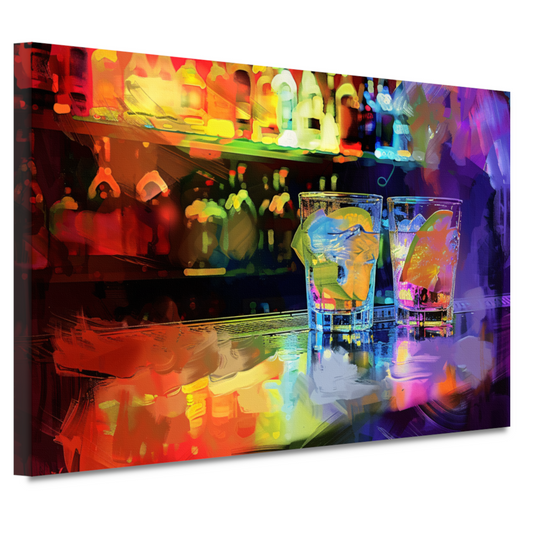 Twee Glazen op Bar canvas