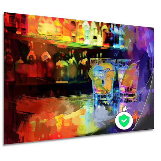 Twee Glazen op Bar poster
