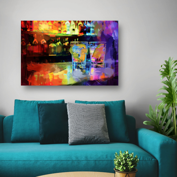 Twee Glazen op Bar canvas