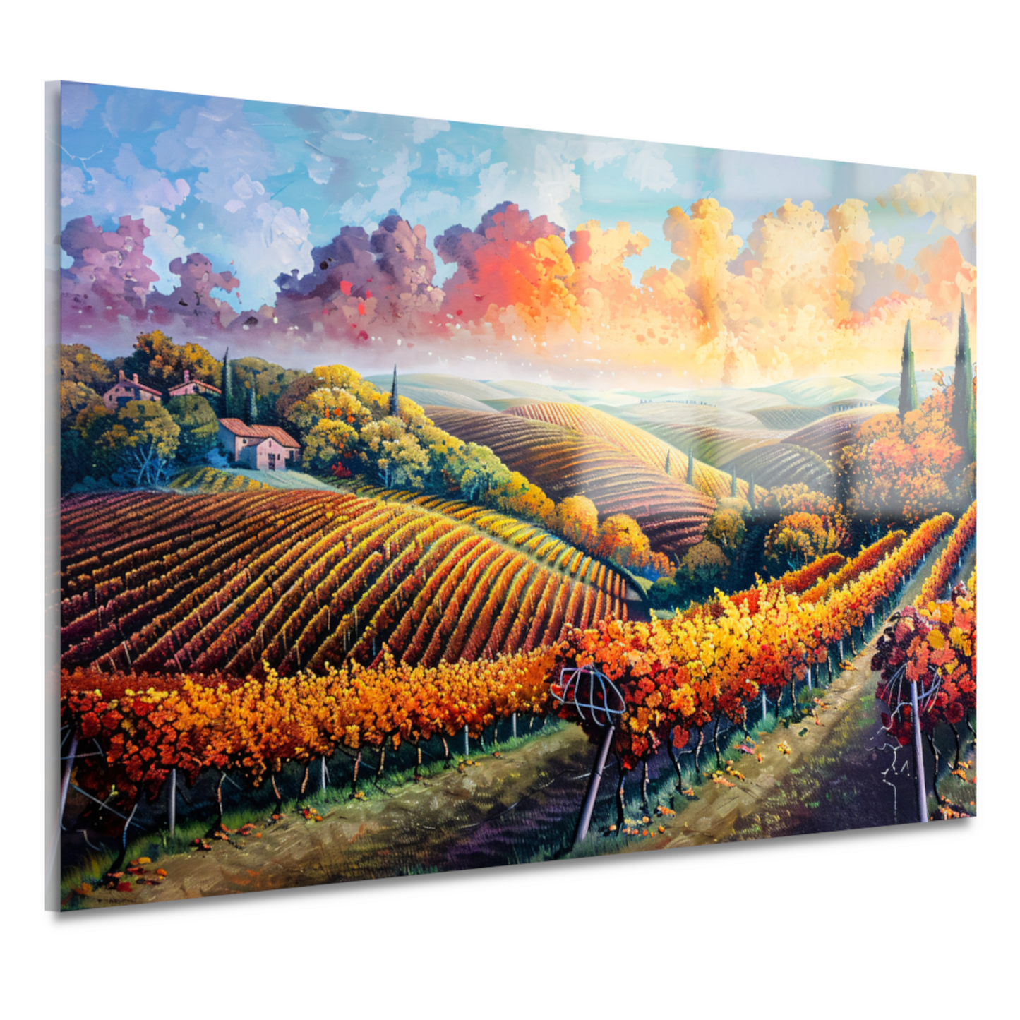 Herfstlandschap met Wijngaard acrylglas