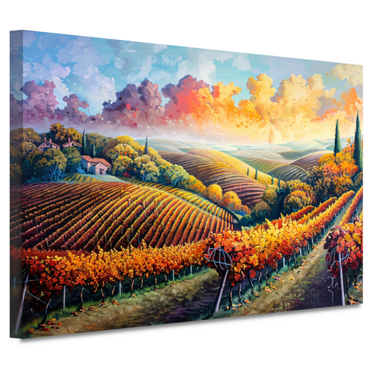 Herfstlandschap met Wijngaard canvas