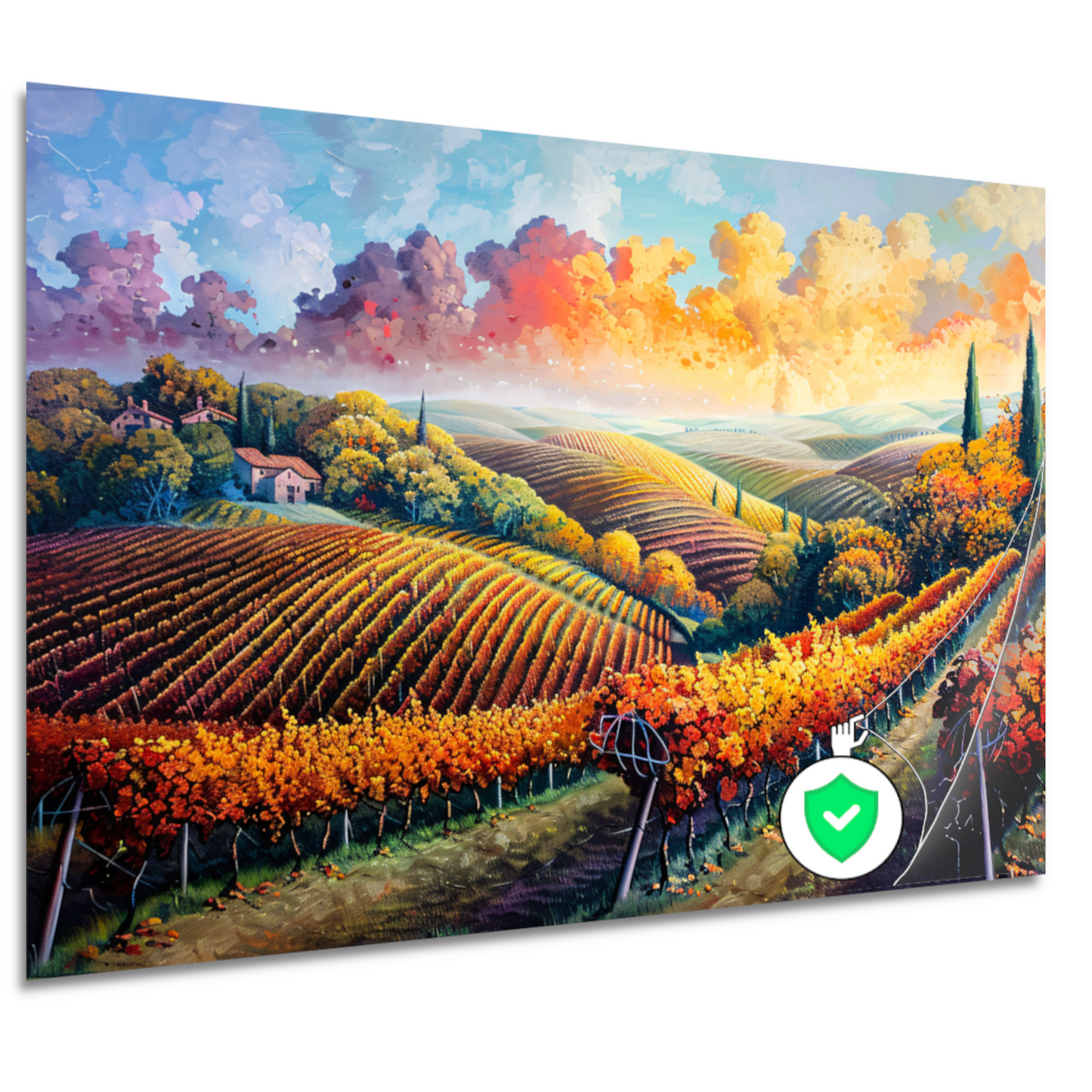 Herfstlandschap met Wijngaard poster