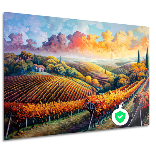 Herfstlandschap met Wijngaard poster