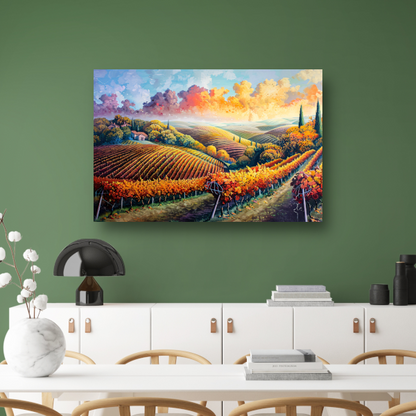 Herfstlandschap met Wijngaard canvas