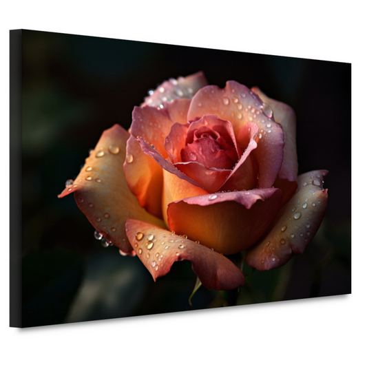 Rozen in ochtenddauw close-up canvas