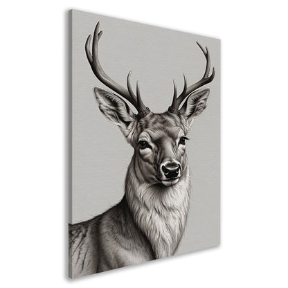 Zwart-Wit Hert met Imposant Gewei canvas