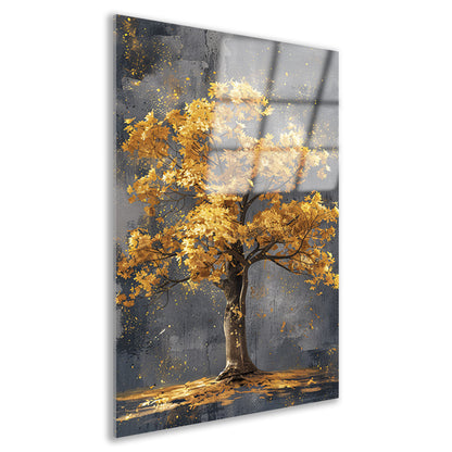 Schilderij van een boom met gouden bladeren acrylglas