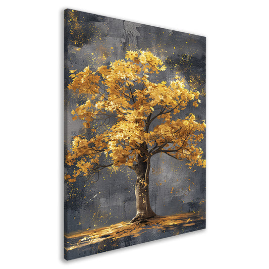 Schilderij van een boom met gouden bladeren canvas