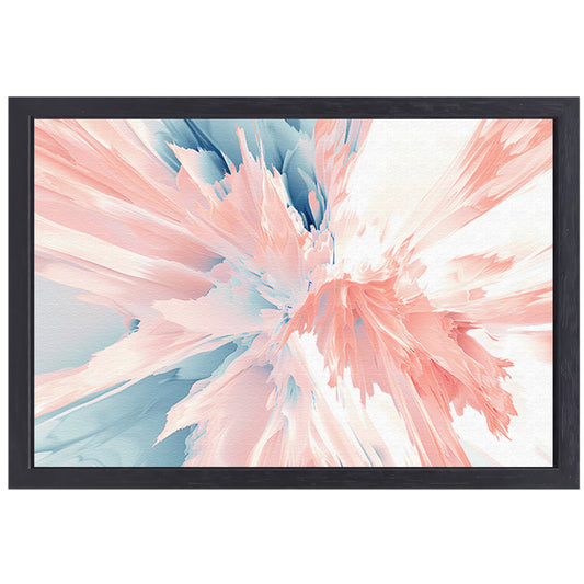 Abstract schilderij met zachte kleuren en dynamiek canvas met baklijst