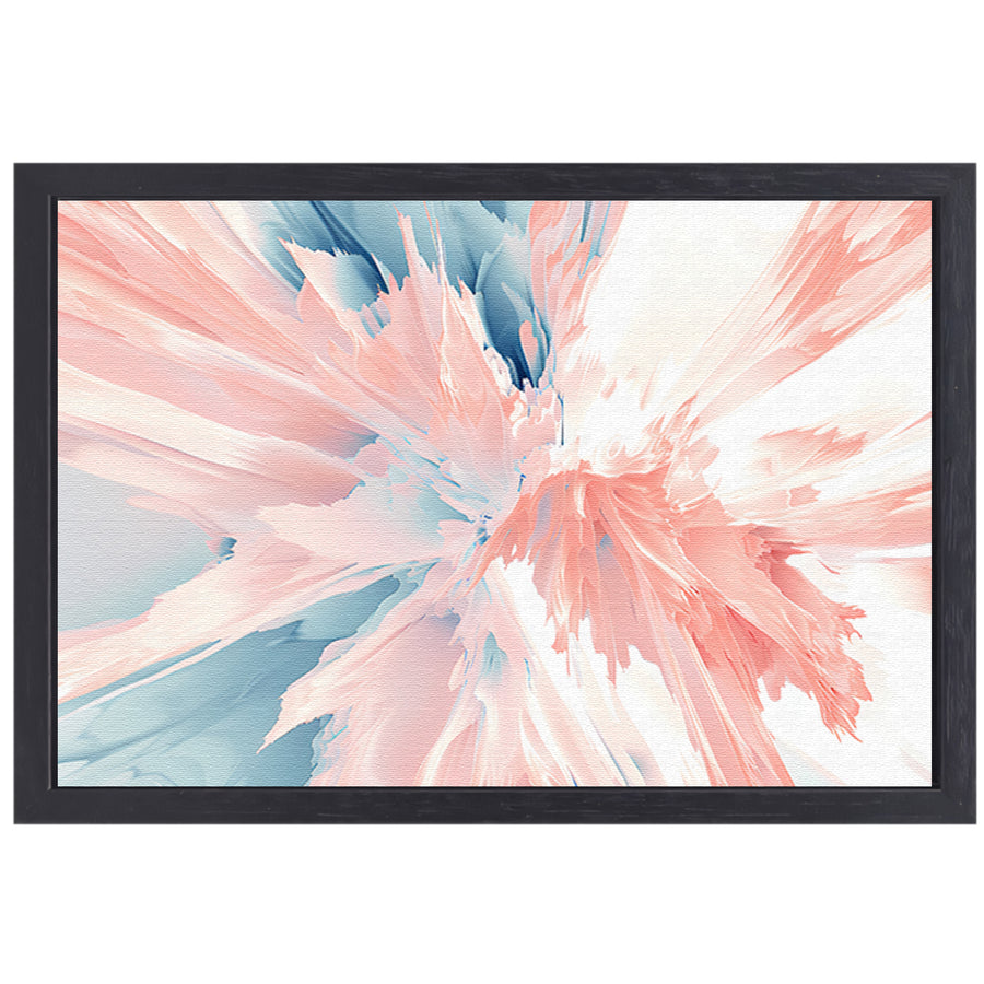 Abstract schilderij met zachte kleuren en dynamiek canvas met baklijst