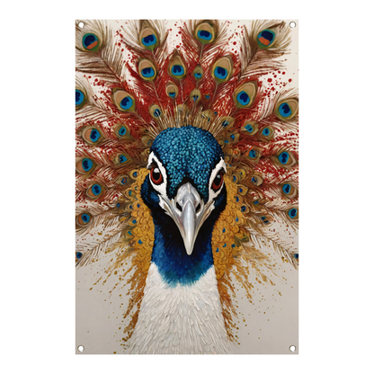 Art Nouveau Peacock with Radiant Feathers tuinposter