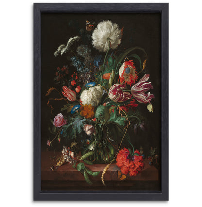 Vaas met bloemen - Jan Davidsz. de Heem canvas met baklijst