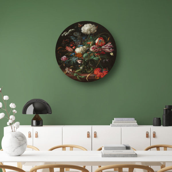 Vaas met bloemen - Jan Davidsz. de Heem forex muurcirkel