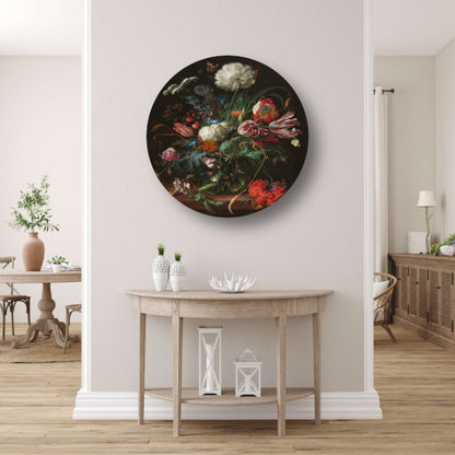 Vaas met bloemen - Jan Davidsz. de Heem forex muurcirkel