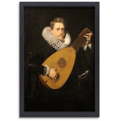 Luitspeler - Peter Paul Rubens canvas met baklijst