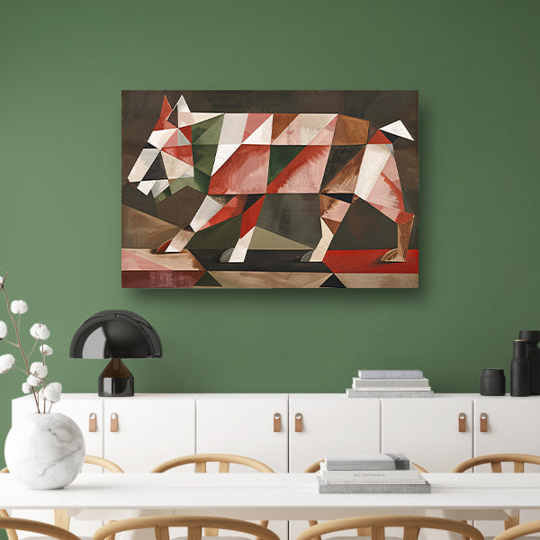 Geometrische Abstracte Wolf in Vlakken   acrylglas