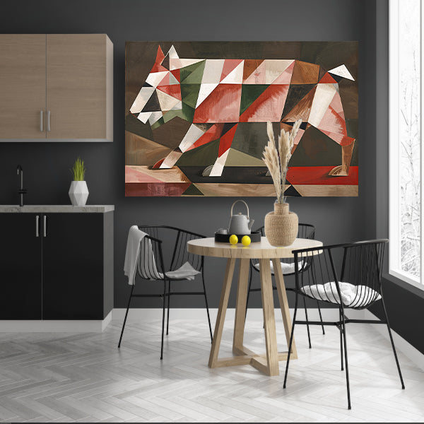 Geometrische Abstracte Wolf in Vlakken   acrylglas