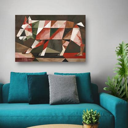 Geometrische Abstracte Wolf in Vlakken   acrylglas