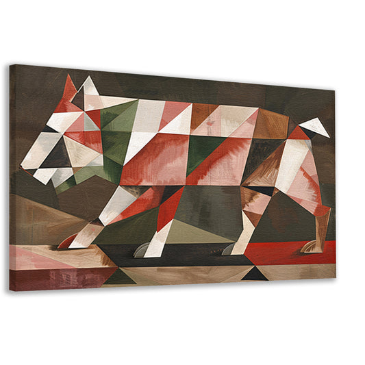 Geometrische Abstracte Wolf in Vlakken canvas