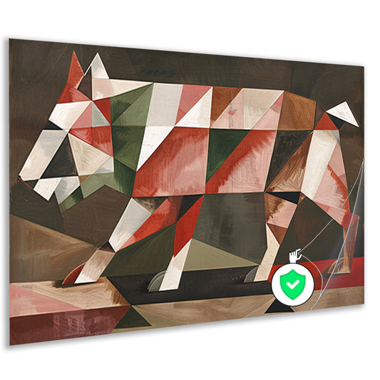 Geometrische Abstracte Wolf in Vlakken   poster