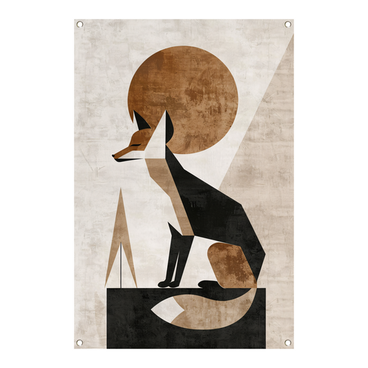 Minimalistische Vos in Geometrische Harmonie tuinposter