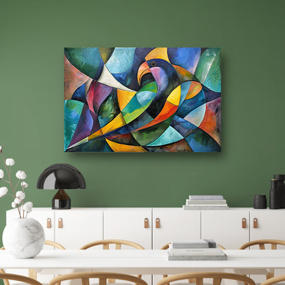 Abstract kunstwerk van kleurrijke papegaai canvas