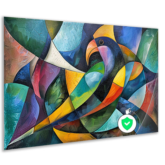 Abstract kunstwerk van kleurrijke papegaai poster